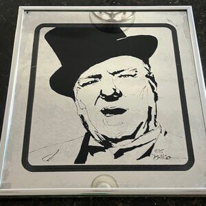 W.C. Fields Comedian & Actor Mirrored Sign Image 1974 Metro-Goldwyn Mayer - Vin